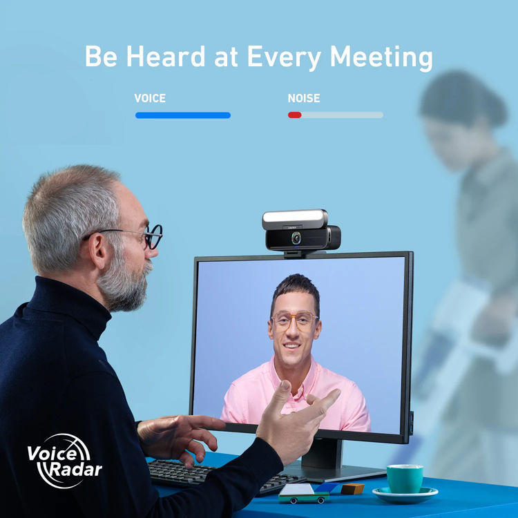 صورة AnkerWork B600 Video Bar Webcam 2K Conference Camera Built-in Light 4-Mic Array