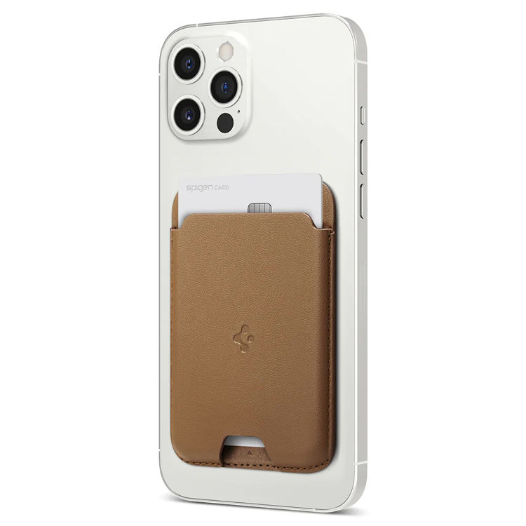 صورة Spigen Valentinus MagSafe Universal Magnetic Card Holder Brown