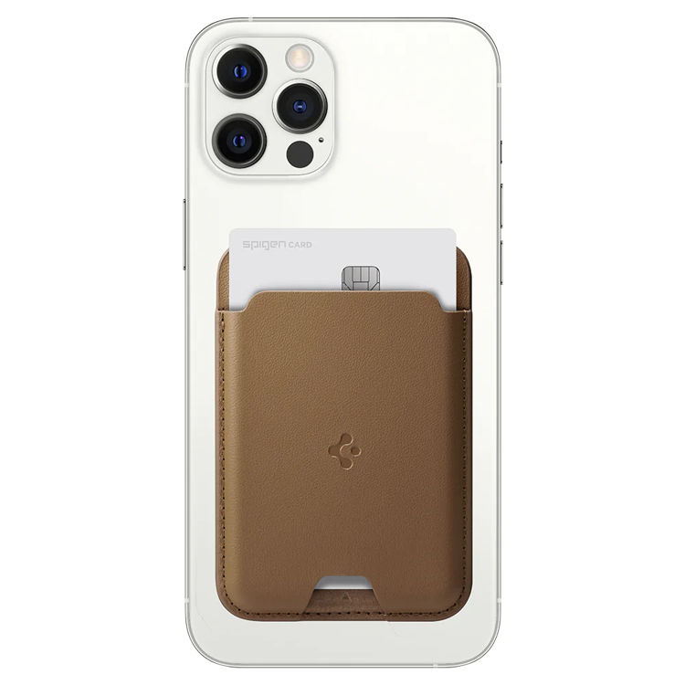 صورة Spigen Valentinus MagSafe Universal Magnetic Card Holder Brown