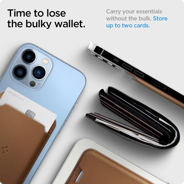 صورة Spigen Valentinus MagSafe Universal Magnetic Card Holder Brown