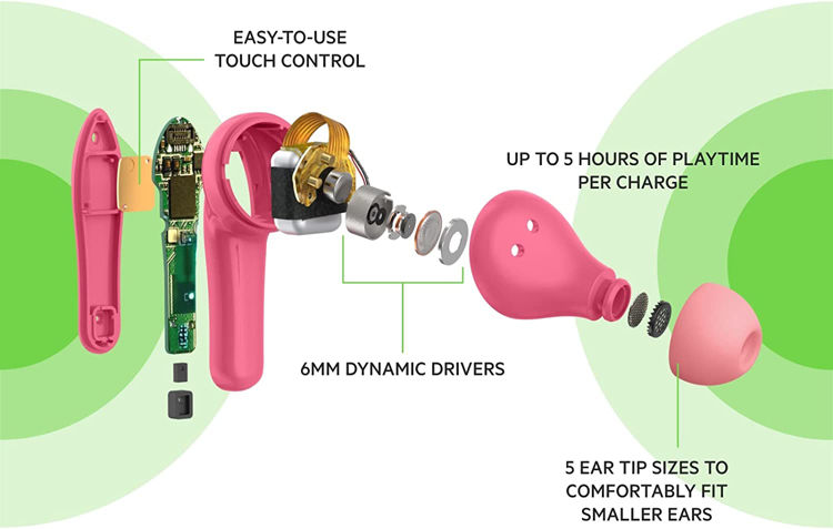 صورة Belkin SoundForm Nano Wireless Earbuds For Kids (Pink)