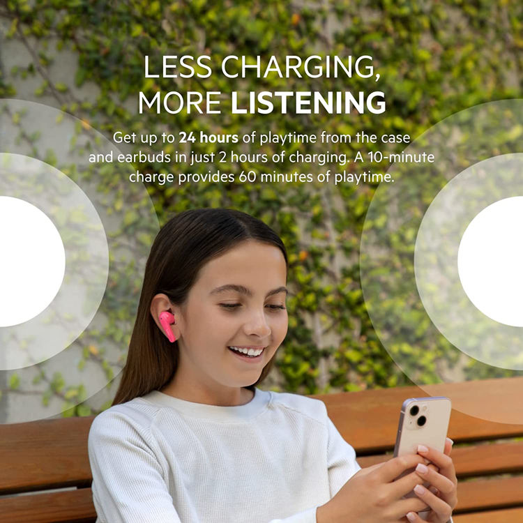 صورة Belkin SoundForm Nano Wireless Earbuds For Kids (Pink)