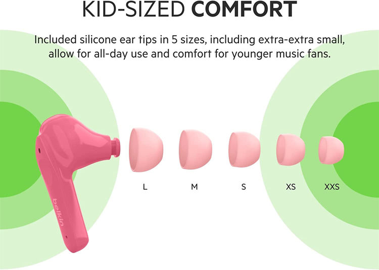 صورة Belkin SoundForm Nano Wireless Earbuds For Kids (Pink)