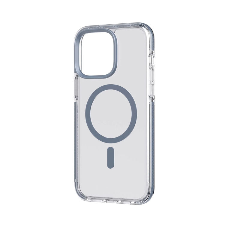 صورة Tech 21 Evo Crystal - Apple iPhone 14 Pro Max Case MagSafe  Compatible - Steel Blue