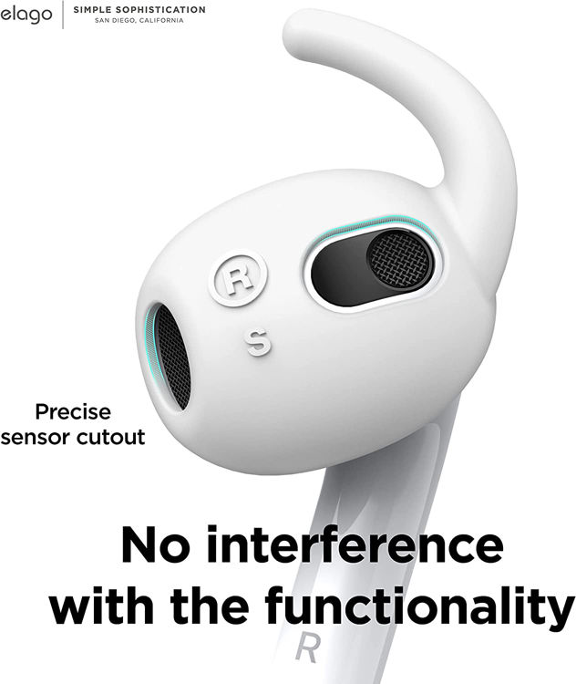 صورة Elago AirPods 3 EarBuds Cover Hooks w/ Pouch White