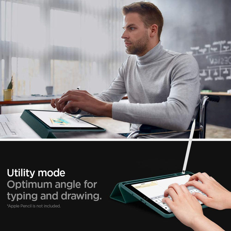 صورة Spigen Urban Fit case for iPad 10.2 2021 2020 2019 Midnight Green