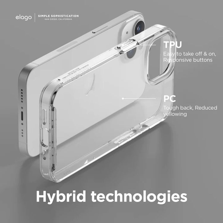 Picture of elago Hybrid Clear Case for iPhone 14 (Black)