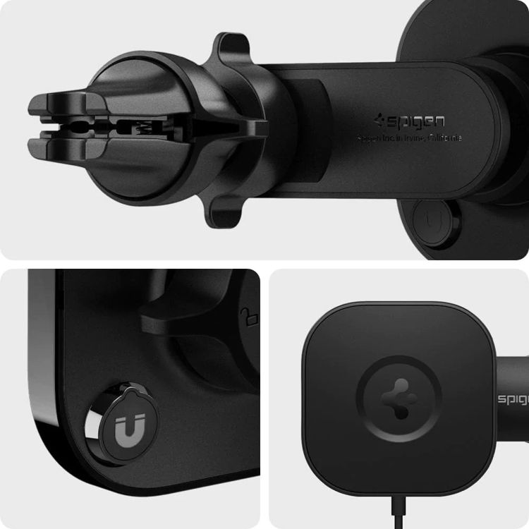 صورة Spigen OneTap Pro Wireless Magnetic Car Charger Air Vent (MagFit)_ACP02615