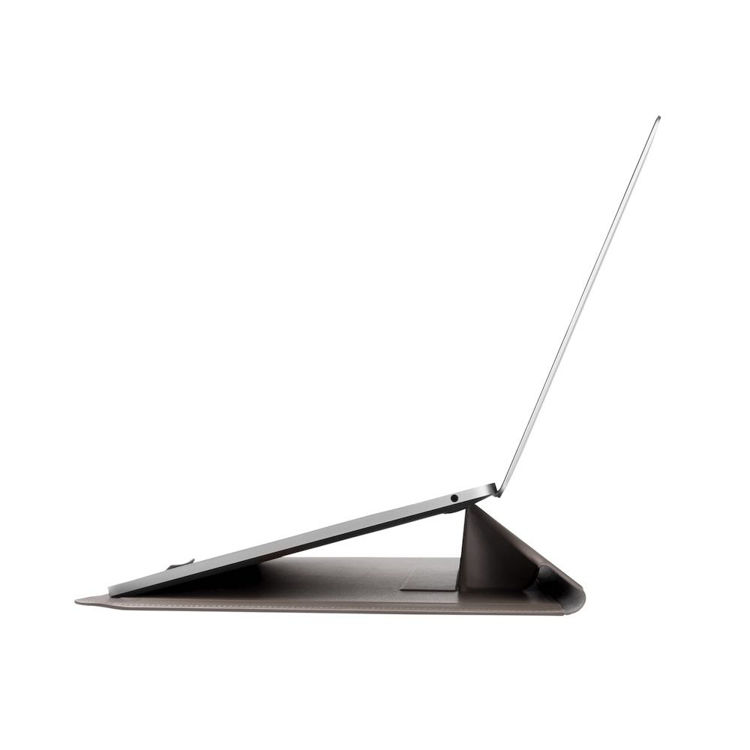 صورة  Uniq Oslo Laptop Sleeve with Foldable Stand (Up to 14") - STONE GREY