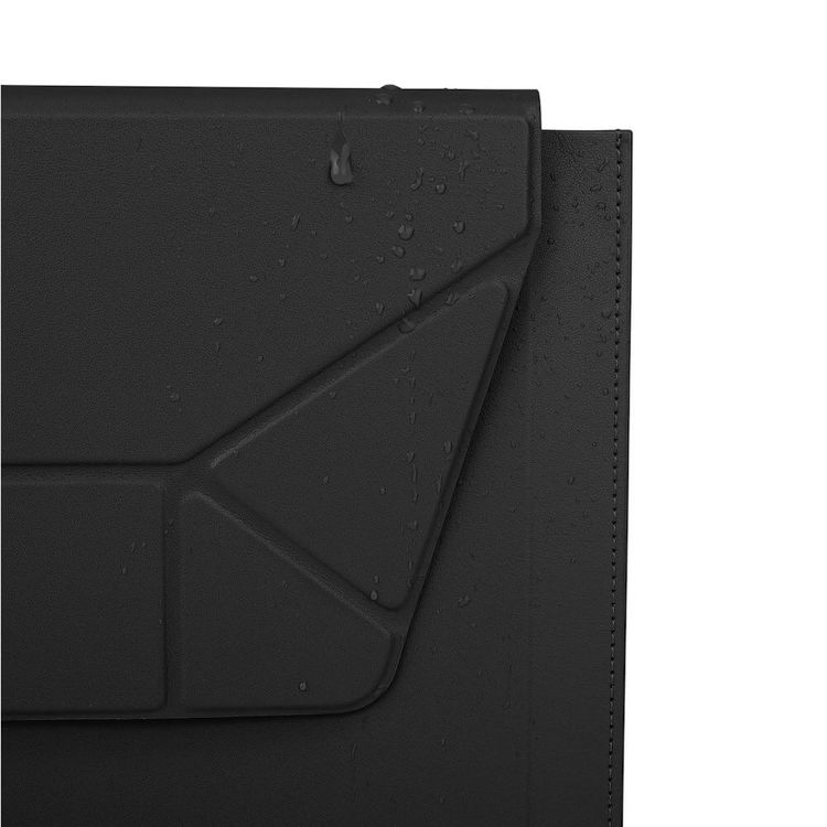 صورة Uniq Oslo Laptop Sleeve with Foldable Stand (Up to 14")- MIDNIGHT BLACK