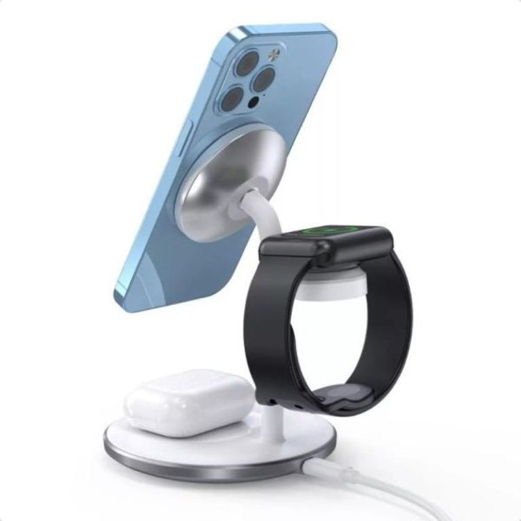 صورة CHOETECH MAGLEAP DUO 3IN 1 MAGNETIC WIRELESS CHARGING STAND