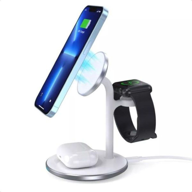 صورة CHOETECH MAGLEAP DUO 3IN 1 MAGNETIC WIRELESS CHARGING STAND