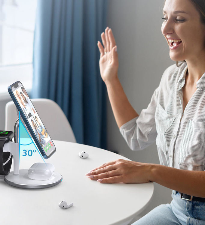 صورة CHOETECH MAGLEAP DUO 3IN 1 MAGNETIC WIRELESS CHARGING STAND