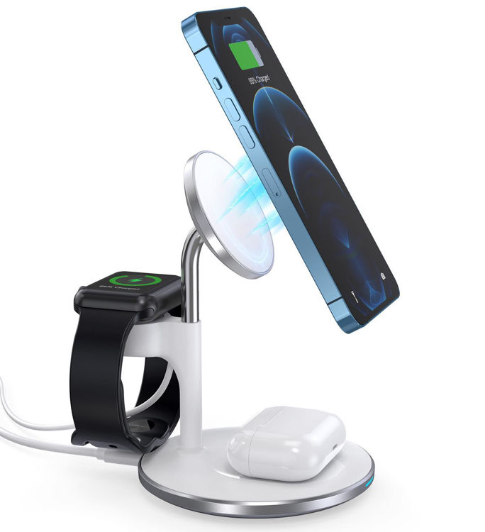 صورة CHOETECH MAGLEAP DUO 3IN 1 MAGNETIC WIRELESS CHARGING STAND