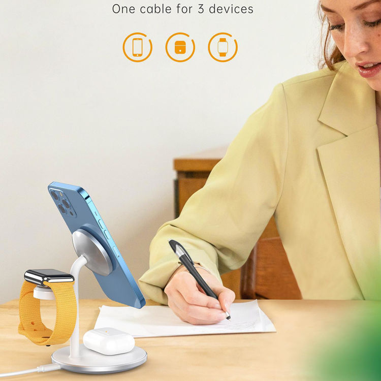 صورة CHOETECH MAGLEAP DUO 3IN 1 MAGNETIC WIRELESS CHARGING STAND