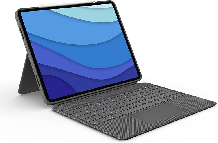 صورة Logitech Combo Touch for iPad Pro 12.9-inch (5th generation) Grey Smart Connector QWERTY Arabic
