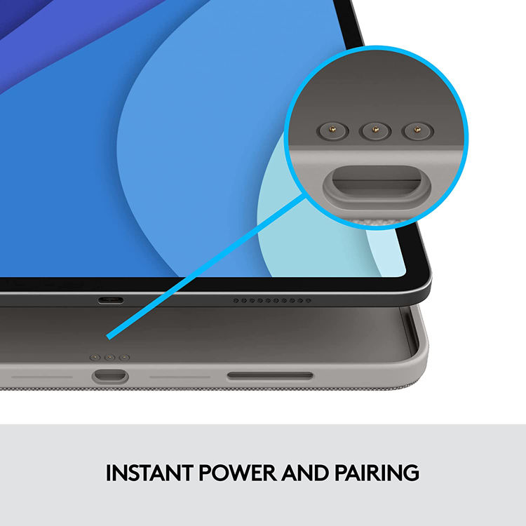 صورة Logitech Combo Touch for iPad Pro 12.9-inch (5th generation) Grey Smart Connector QWERTY Arabic