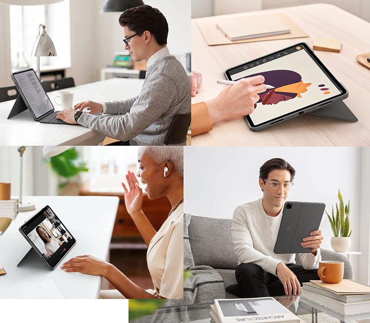 صورة Logitech Combo Touch for iPad Pro 12.9-inch (5th generation) Grey Smart Connector QWERTY Arabic