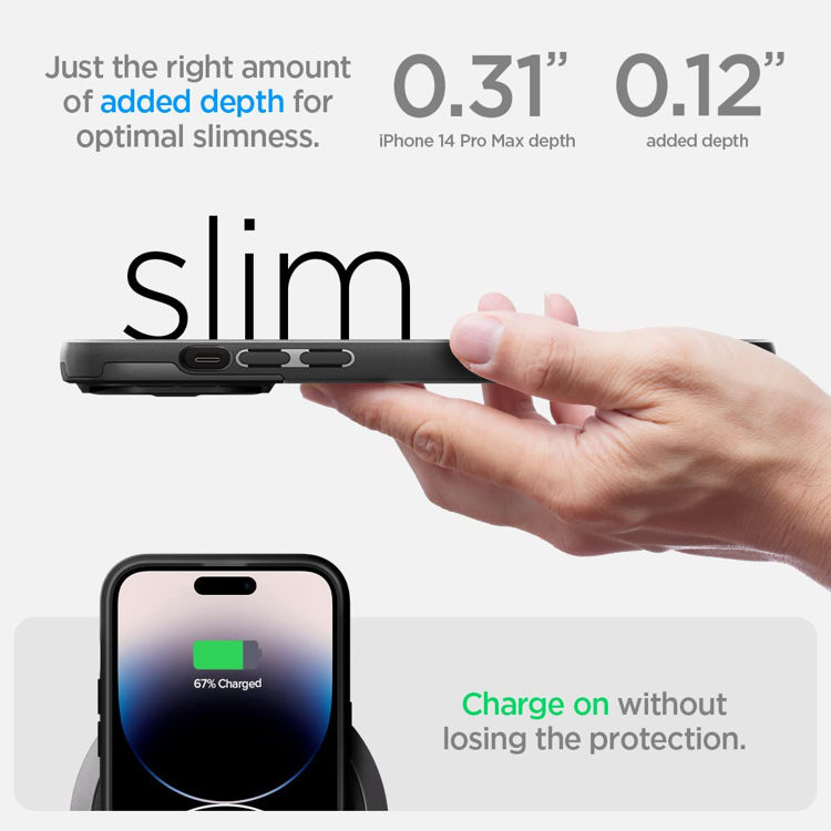 صورة SPIGEN OPTIK ARMOR MAG MAGSAFE IPHONE 14 PRO BLACK 