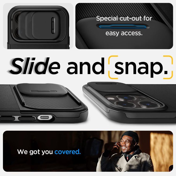 صورة SPIGEN OPTIK ARMOR MAG MAGSAFE IPHONE 14 PRO BLACK 