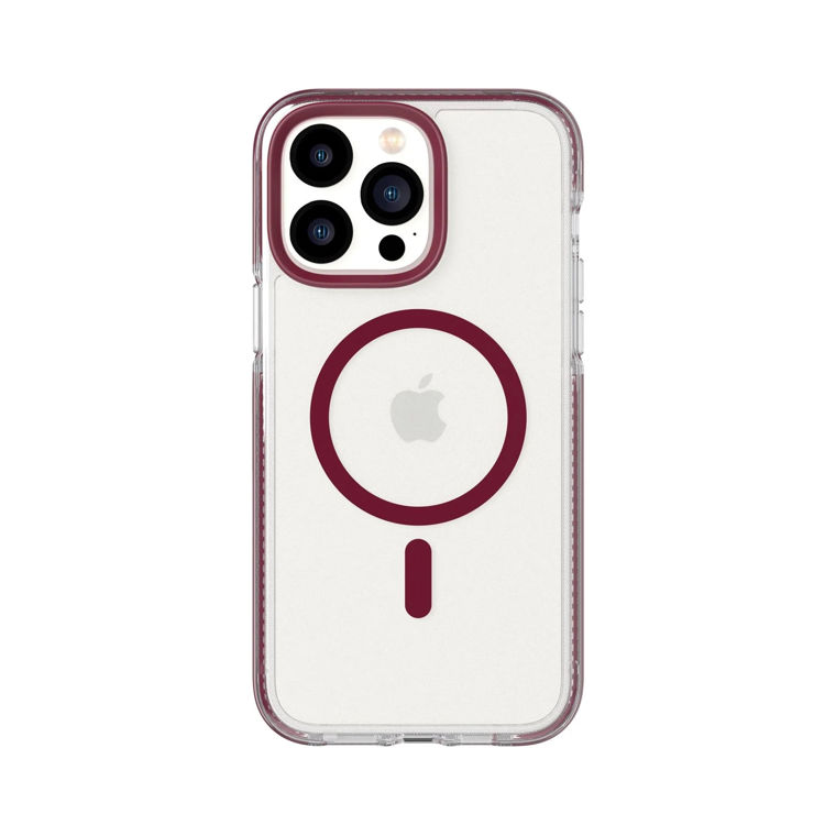 Picture of Tech21 Evo Crystal - Apple iPhone 14 Pro Max Case MagSafe Compatible - Burgundy