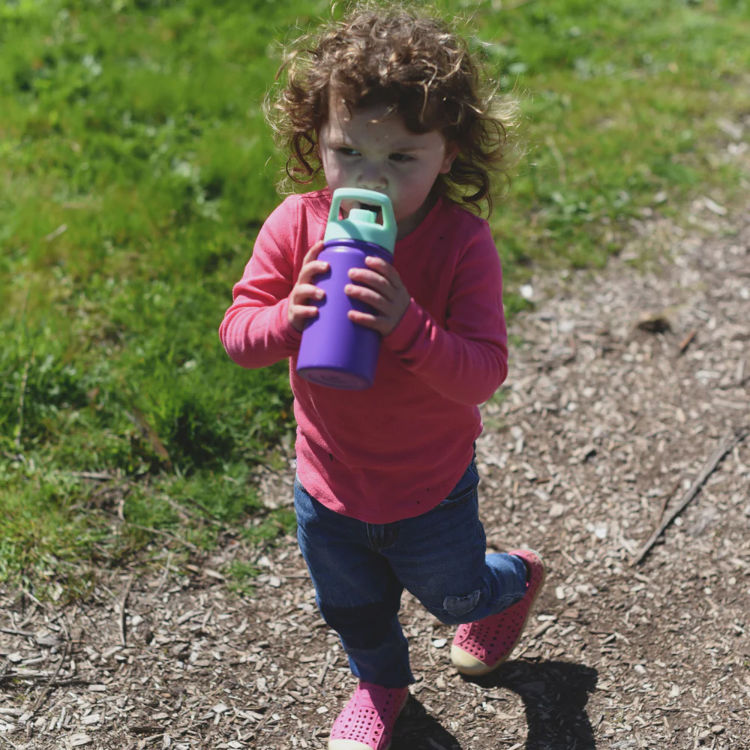 صورة FIFTY/FIFTY  KIDS BOTTLE WITH WIDE MOUTH STRAW LID 354mL (Royal Purple w/ Cool Mint Cap)