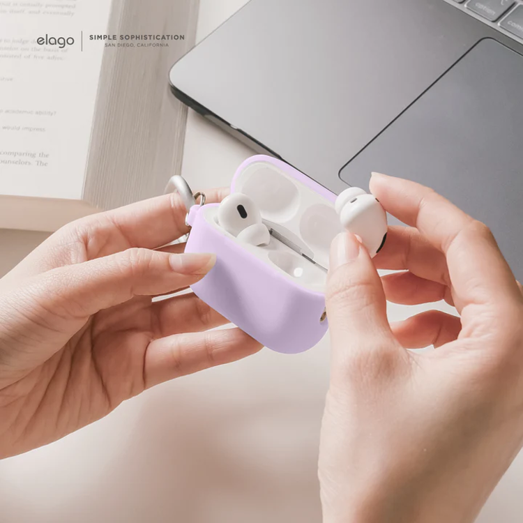 صورة Elago Silicone Hang Case for AirPods Pro 2nd Gen - Lavender
