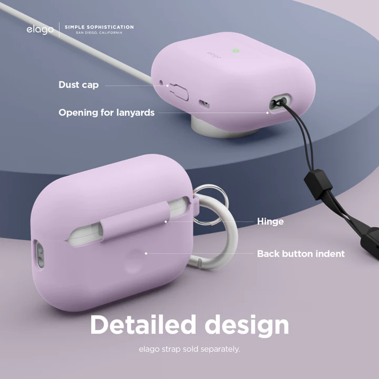 صورة Elago Silicone Hang Case for AirPods Pro 2nd Gen - Lavender