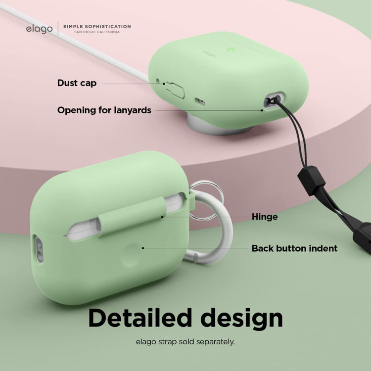صورة Elago Silicone Hang Case for AirPods Pro 2nd Gen - Pastel Green