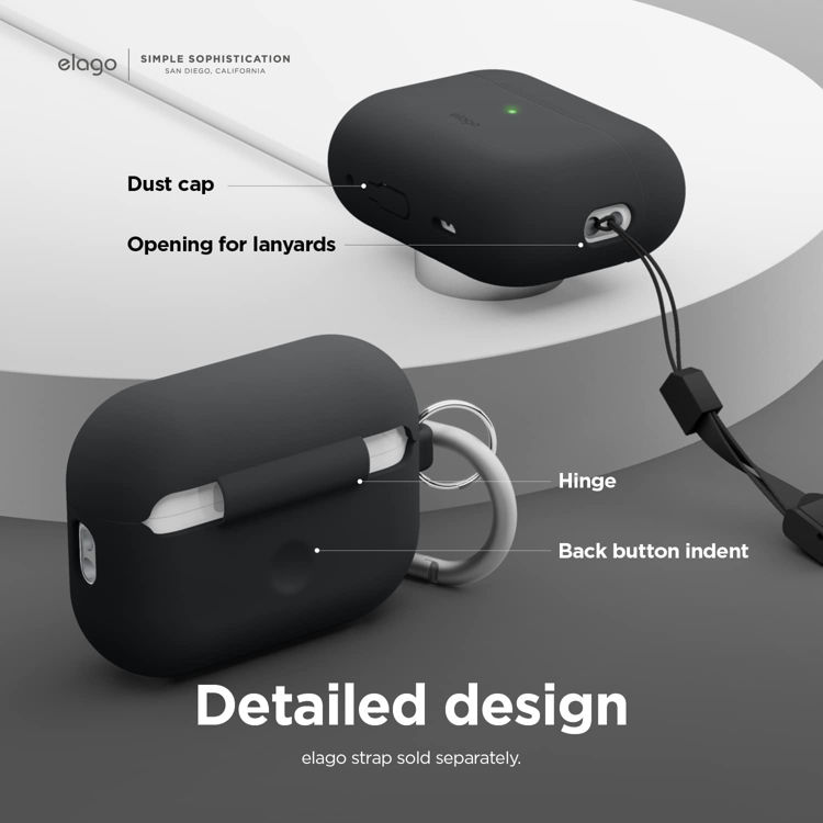 صورة Elago Silicone Hang Case for AirPods Pro 2nd Gen - Black