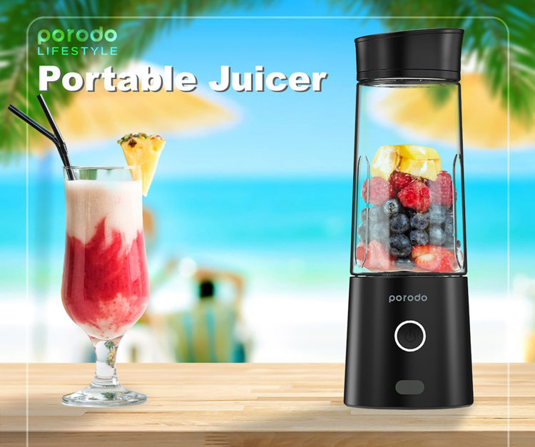 صورة Porodo Lifestyle 6-Blade Portable Juicer 400mL 126W - Black