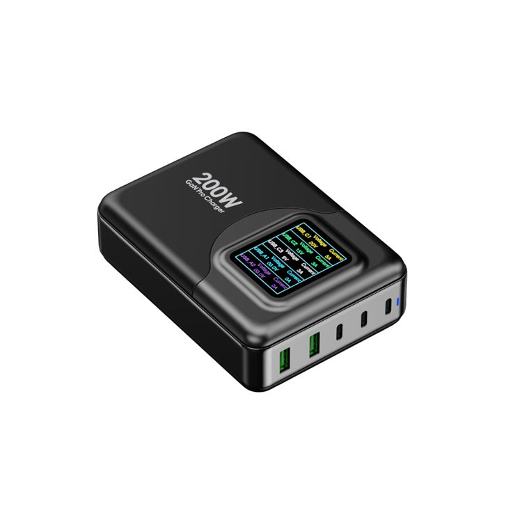 صورة Powerology 200W Total Output GaN Charging Terminal with LED and Voltage Display