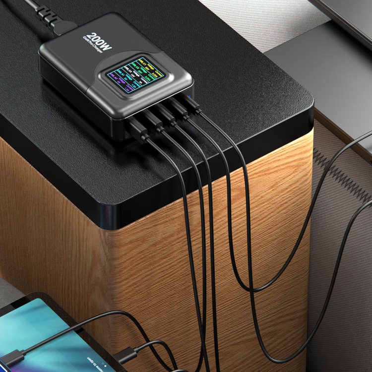 صورة Powerology 200W Total Output GaN Charging Terminal with LED and Voltage Display