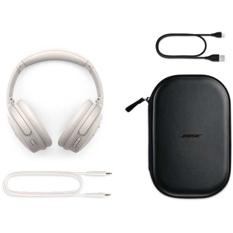 صورة Bose QuietComfort 45 Noise-Canceling Wireless Over-Ear Headphones (White Smoke)