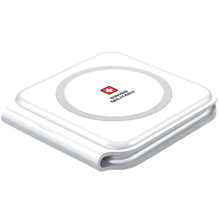 صورة SWISS MILITARY MAGSAFE POWER 2 IN 1 FAST WIRELESS CHARGER MW-WHITE