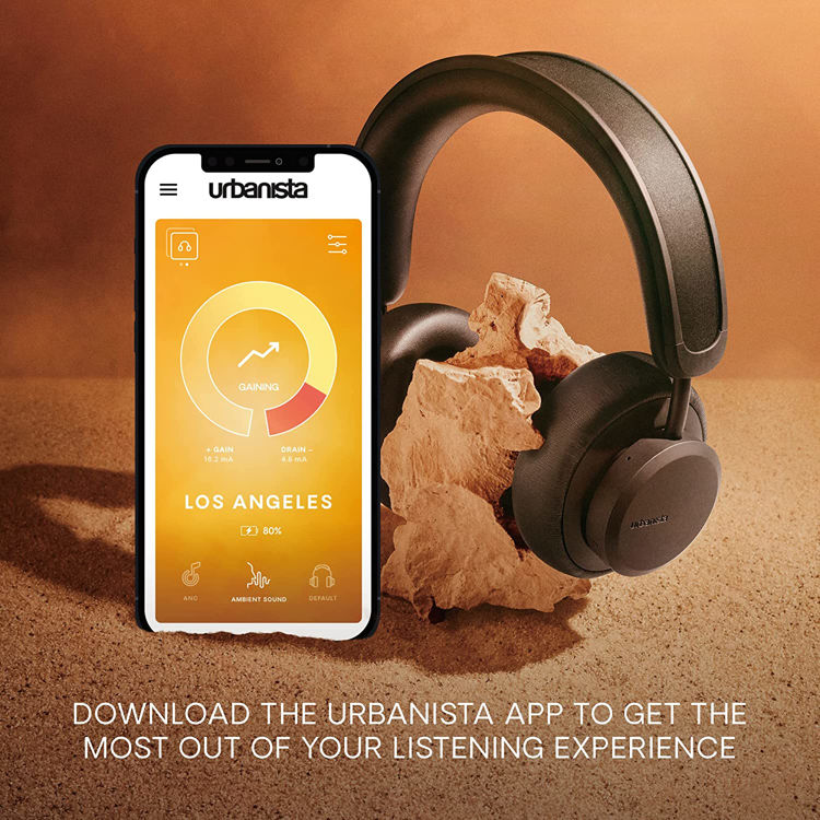 صورة Urbanista Los Angeles Solar Powered Wireless Bluetooth Noise-Cancelling Headphones - Midnight Black