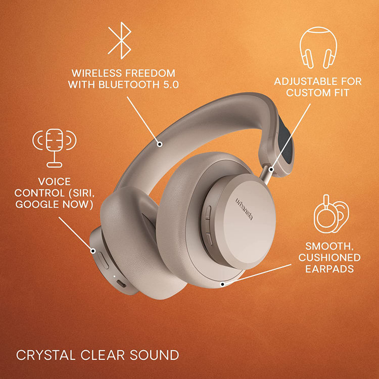 صورة Urbanista Los Angeles Solar Powered Wireless Bluetooth Noise-Cancelling Headphones - Sand Gold