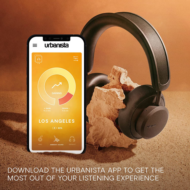 صورة Urbanista Los Angeles Solar Powered Wireless Bluetooth Noise-Cancelling Headphones - Sand Gold