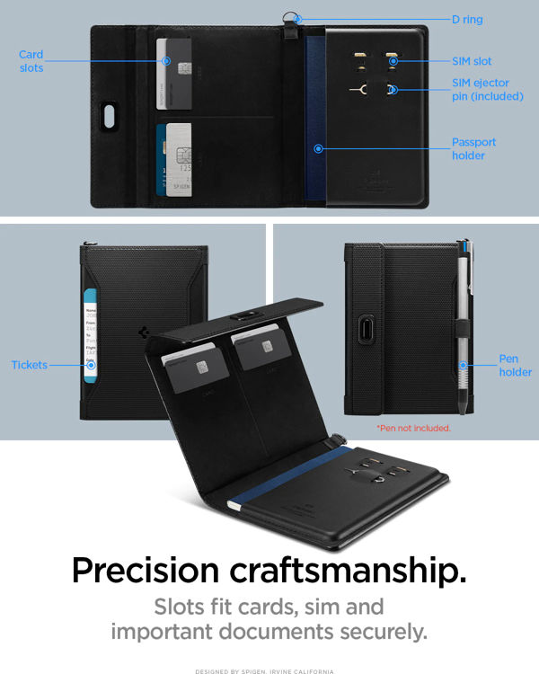 صورة SpigenSpigen Card Holder Passport Wallet Travel Documents Organizer 