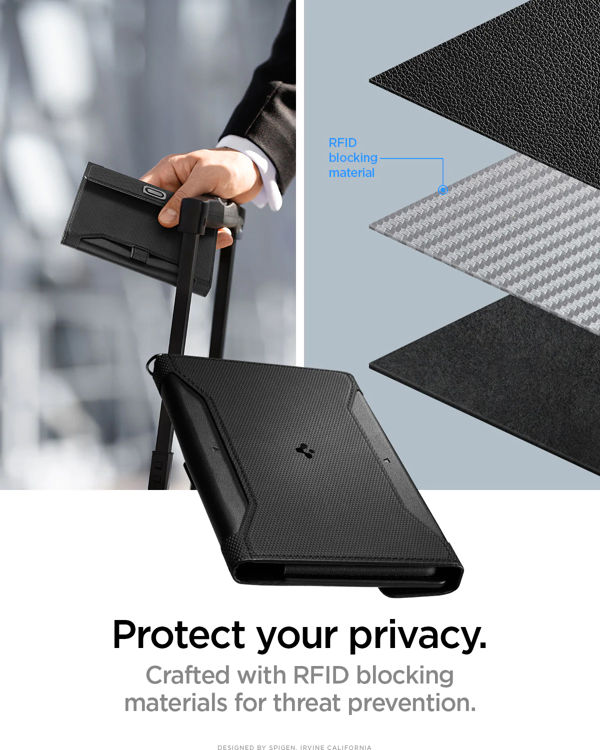 صورة SpigenSpigen Card Holder Passport Wallet Travel Documents Organizer 