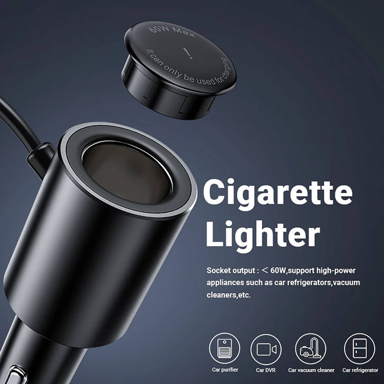 صورة ACEFAST 90W 4-IN-1 Car Charger With LED Digital Display 