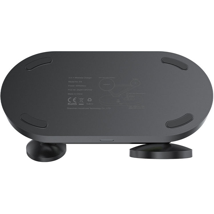 صورة Acefast 15W Qi Wireless Charger for iPhone (with MagSafe), Apple Watch and Apple AirPods Stand Holder Magnetic Holder Black