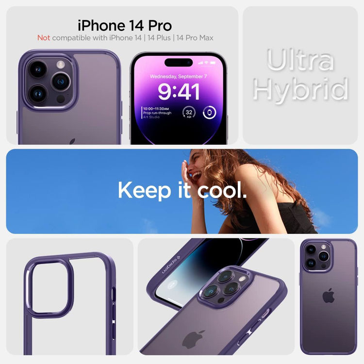 صورة SPIGEN ULTRA HYBRID APPLE IPHONE 14 PRO DEEP PURPLE_ACS05577