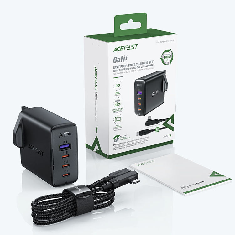 Picture of ACEFAST A44 PD 100W GaN USB-C USB-A 3-Ports Charger