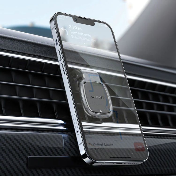 صورة Acefast Magnetic Car Phone Holder for Ventilation Grille Gray