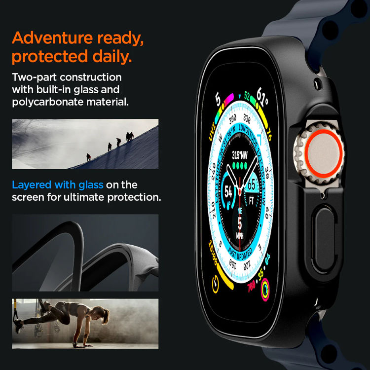 صورة Spigen Apple Watch Ultra (49mm) Case Thin Fit 360 – TEMPERED GLASS