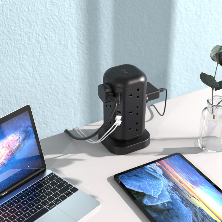 صورة Powerology 12 Socket Multi-Port Tower Hub Extension