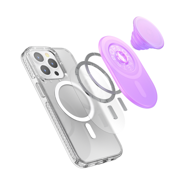 صورة PopSockets PopGrip Magnetic Grip and Stand for MagSafe - Opalescent Pink