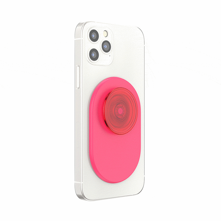صورة PopSockets: PopGrip for MagSafe Phone Stand and Grip - Translucent Neon Pink