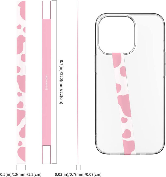صورة Silicone Phone Grip Holder, Wireless Charging Compatible, Sinji loop Holstein Pink